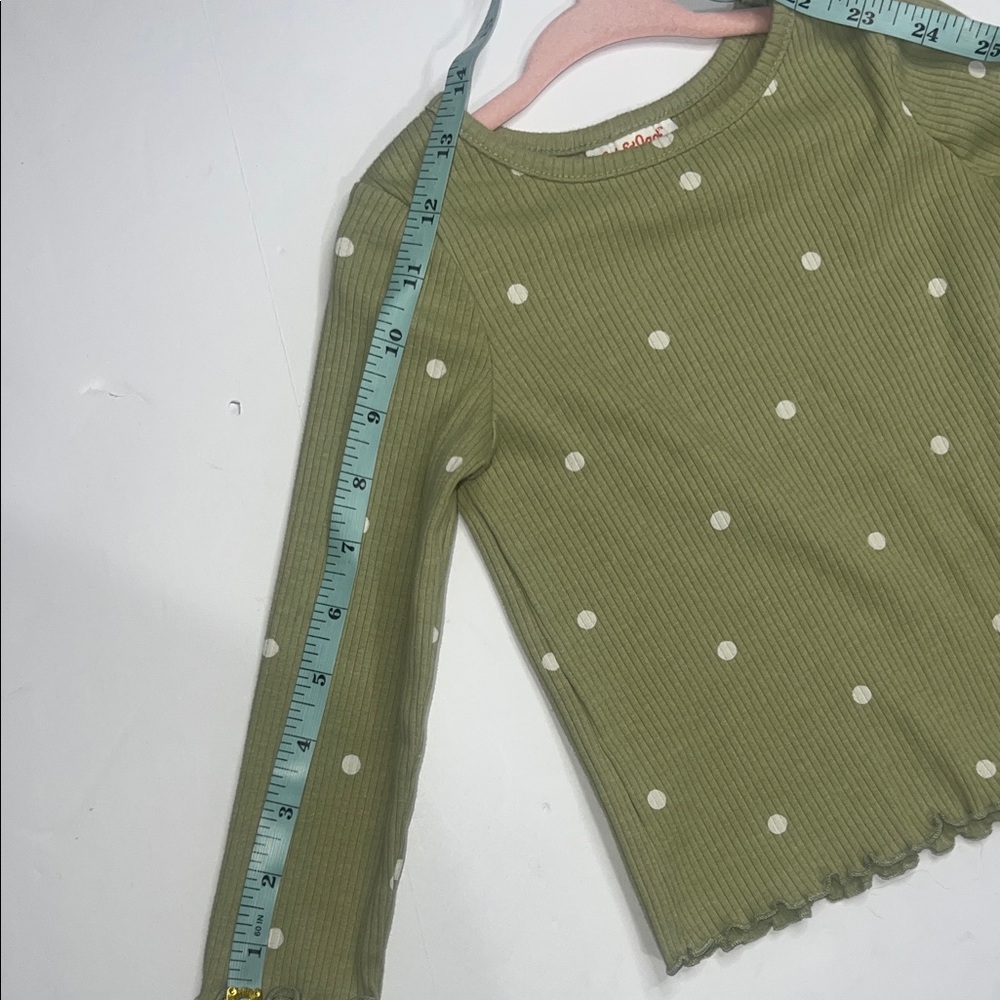 Cat & Jack Olive Polka Dot Long Sleeve Tee - Picture 7 of 7